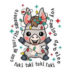 a cute little pig with christmas lights on its head and the words, you can't