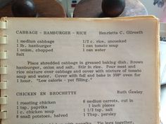 an old recipe book sitting on top of a table