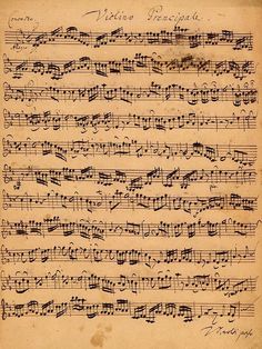 an old sheet with music notes on it