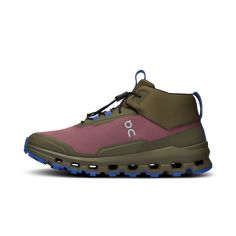 A mid-cut, waterproof shoe for 8-15 year olds. Engineered with a Missiongrip™ outsole, it's ready for outdoor adventure | On Cloudhero Mid Waterproof Lifestyle Shoe in Cherry/Olive, Size: 35.5. Hiking, Missiongrip™, 8-15 year olds Active Life, Hiking. Performance Outdoor | Recycled Polyester Olive Shoes, Youth Shoes, Active Life, Waterproof Shoes, Waterproof Outdoor, Outdoor Shoes, Mens Style, Hiking Shoes, Sneakers Boots