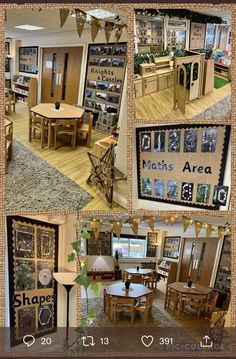 a collage of photos showing various furniture and decor items for sale in the store