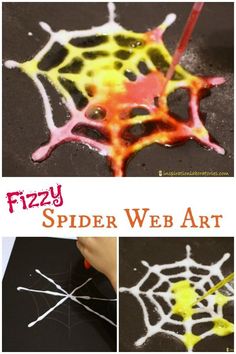 the spider web art project is fun for kids