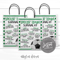 soccer team survival kit with two bags