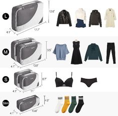 the contents of a travel bag, including clothes and shoes for women to wear on vacation