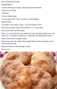 a recipe for homemade doughnuts on a plate