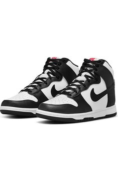 Nike Dunk High Women, Nike Dunk High Panda, Nike Models, White High Tops, Nike Dunk High, Dunk High, A Bathing Ape, Nike Dunk, Nike Dunks