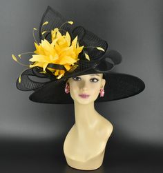 ✿*.Key Features.*✿ This is a wide-brim hat featuring a matching sinamay bow and crin bow, elegantly adorned with a feather flower accent, very beautiful. Great for Kentucky derby, weddings, church, Easter, Royal Ascot, horse races, cocktails, tea party, or any hat wearing occasion. Hat base size: From front to back: 17.75" (45cm) From left to right: 19" (48cm) Wide brim Appr: 5.12~6.5" Head girth: 22.5" (57cm) , adjustable string inside to make smaller to fit your head. If you want other colors in this style, just search the same item code in my store, you will find them. ✿*.Tip.*✿ ❣️If you want a customized piece, please follow the instructions below: 🔹Present style of hat or fascinator you would like from the store, with additional photos of your outfit and any other details you'd like Sinamay Hat, Easter Hat, Tee Party, Horse Races, Royal Ascot Hats, Sinamay Hats, Easter Hats, Hat Wedding, A Hat In Time