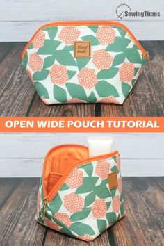 the zippered pouch is open and closed