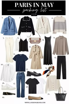 Paris In May Outfits, What To Pack For Paris, Paris In May, Chic Footwear, French Capsule Wardrobe, Capsule Wardrobe Casual, Capsule Wardrobe Women, Parisian Women