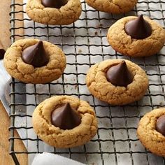 chocolate chip cookies cooling on a wire rack