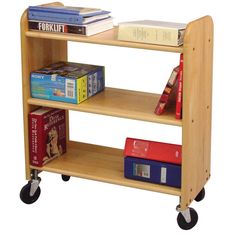 a wooden shelf with books on it