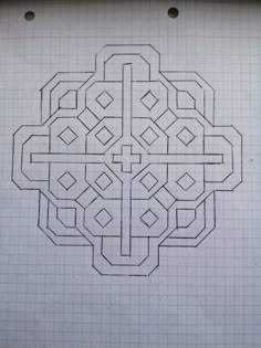 an intricate design is shown on a piece of paper