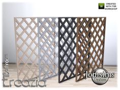 three different types of decorative metal screens