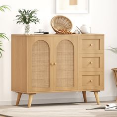 Bay Isle Home™ rattan storage cabinet. An ideal storage choice with the wide tabletop, 2 spacious doors, and 3 drawers for your home, providing ample space no matter in the living room, bedroom, kitchen hallway, etc. Specification: Color: Natural. Material: EPA-grade particleboard, rattan. Product Size: 37.4"L x 15.7"W x 34.1"H. N. W.: 79.8 lb. G. W.: 83.1 lb. Package Contents: 1 x Storage cabinet 1 x instructions 1 x tools bag. Bay Isle Home™ | Bay Isle Home™ Aimani 37.4" Sideboard, Buffet Cab… Cabinet For Dining Room, Rattan Storage Cabinet, Tools Bag, Kitchen Wine Rack, Floor Storage, Rattan Storage, Small Space Kitchen, Transitional Modern, Rustic Lodge