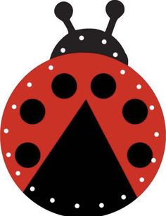 a ladybug sitting on top of a white surface with dots in the middle