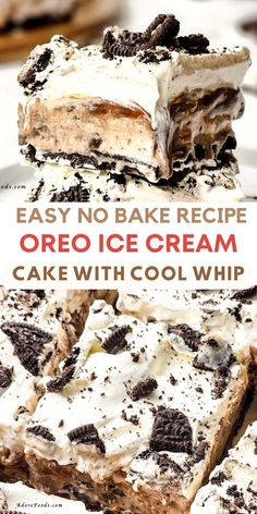 easy no bake recipe oreo ice cream cake with cool whip