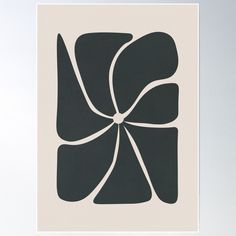 an abstract black and white artwork piece with lines on it's sides, in the shape of a flower