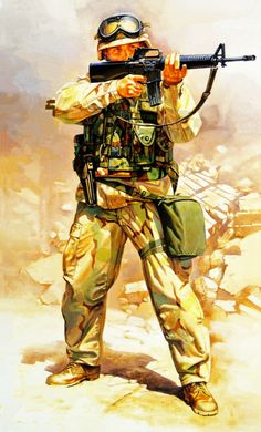 US trooper in Iraq, Operation Desert Storm Indian Army Special Forces, Military Illustration, Combat Uniforms, Military Drawings, Military Artwork, Chat With Friends