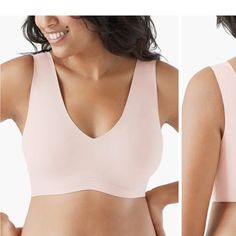 Supersoft Fabric And A Wireless Design Give You The Support You Need In This V-Neck Bralette That Hugs Curves And Disappears Under Clothing. Lined, With Soft Removable Cups 77% Nylon, 23% Elastane Hand Wash, Line Dry Imported Stretch Pink V-neck Bra, Under Clothing, Women's Intimates, Bralette, Hand Wash, V Neck, Bra, Customer Support, Fast Delivery