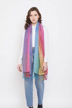 -Wear as a scarf, wrap, or shawl -Allover pattern, Watercolor design, Fringed edges -Makes a lovely gift -Measures 72" L x 27" W -Hand wash in cold water, tumble dry for long-lasting performance Satin Shawl, Pattern Watercolor, Allover Pattern, Tassel Scarf, Wrap Shawl, Cozy Gift, Pashmina Scarf, Floral Scarf, Watercolor Design