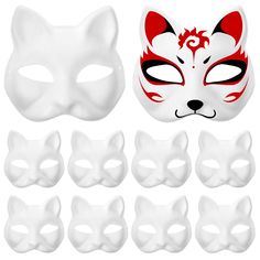 PRICES MAY VARY. 15 Pcs Cat Mask DIY Paintable Blank Masks Halloween White Cat Masks for Party Favors Masquerade Prop Cosplay This cat mask includes 15 blank masks. The size of the Halloween cat mask is about 7.07 X 6.68 inch. Good size and sufficient quantity. The masquerade mask is small in size, light in weight, comfortable to wear and easy to carry. Meanwhile, blank white mask is suitable for DIY painting on it with your imagination to DIY the mask as you. Halloween Cat Mask is the perfect p Mascara Papel Mache, Paper Mask Diy, Cat Masquerade Mask, Cat Mask Diy, Diy Halloween Masks, Cat Masks, Blank Mask, Mask Cat, Animal Dress Up