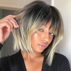 Blond Bob Hairstyles With Bangs, Long Bob Hairstyles With Fringe, Hairstyles With Short Bangs, Bob With Bangs Round Face, Bob With Bangs Fine Hair, Bob With Fringe Fine Hair, Angled Bob With Bangs, Lob With Fringe, Bob Hair With Bangs