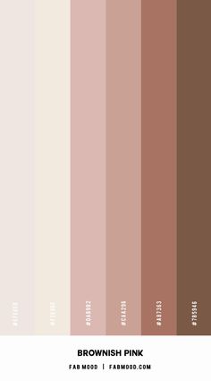 the color scheme for brown and pink is shown in this graphic style, which includes different shades