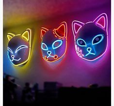 Japanese Fox Mask, Demon Costume, Japanese Fox, Kitsune Mask, Plastic Mask, Fox Mask, Fox Face, Led Mask, Anime Decor