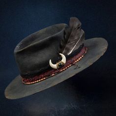 Movie Style Hat – RockHatter Gothic Hats, Distressed Fabric, The Bandit, Pork Pie, Men's Hats, Movie Fashion, Mens Wear, Quality Hats, Clothes Ideas