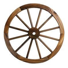 an old wooden wheel on a white background