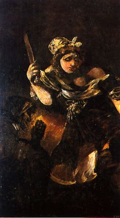 a painting of a woman holding a baseball bat