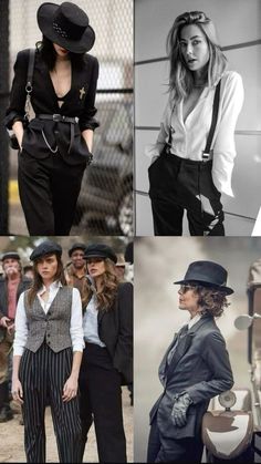 Peaky Blinder Women Outfit, Speakeasy Fashion Women, Womens Peaky Blinders Outfits, Speakeasy Bartender Outfit, 1920 Mobster Women, Peaky Blinders Inspo Outfit, Pinky Blinders Outfit, Prohibition Womens Fashion, Peaky Blinder Inspired Outfit Women