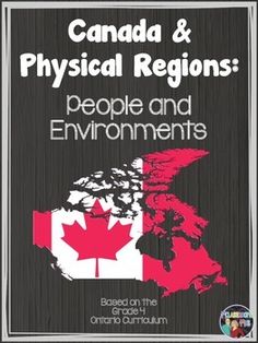 the cover of canada and physical regions people and environments, with an image of canadian flag