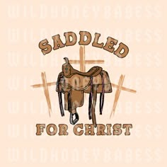 a saddled for christ on a pink background