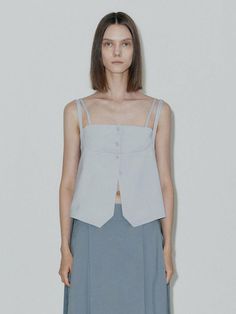 Double Vest, Luxury Cotton Camp Collar Top, Japanese Crop Top, Urban Outfitters Sleeveless Cotton Top, Cecilie Bahnsen Top, Issey Miyake Pleats Please Top, New Look Fashion, W Concept, Sleeveless Tops