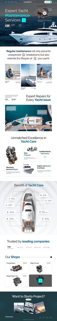 an image of a website page with boats on it