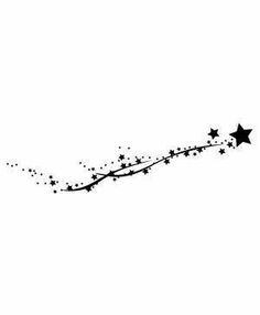 a black and white drawing of stars on a long line with the word star written in it