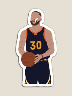 a man with a beard holding a basketball in his hand and wearing a jersey that says 30