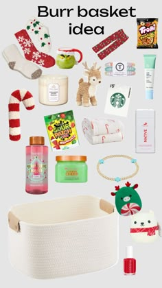 the contents of a christmas gift basket with text that says, what's in it?