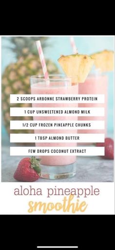 the recipe for pineapple smoothie is shown