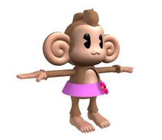 a cartoon monkey is wearing a pink dress