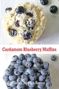 blueberry muffins are made with cardamon and blueberries