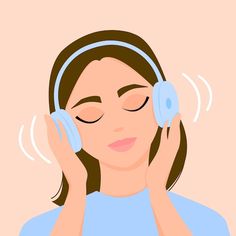 a woman listening to headphones with her eyes closed