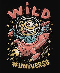 an image of a cartoon character on a t - shirt with the words wild in it