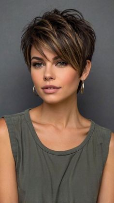 Undercut Pixie Edgy Over 50, Short Layered Haircuts For Women, Layered Pixie Cut, Asymmetrical Pixie Cuts, Wedge Haircut, Layered Haircuts For Women, Chic Short Haircuts, Funky Short Hair, Chic Short Hair