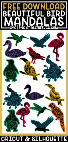 a poster with birds and other animals on it's back cover for the free printable