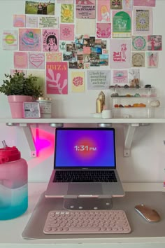 an open laptop computer sitting on top of a desk