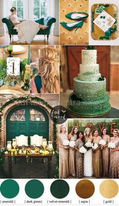 green and gold wedding color scheme