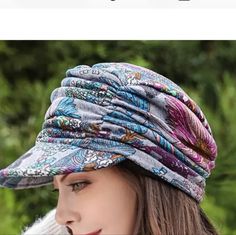 a woman wearing a hat with flowers on it and the caption reads, how to sew a turban