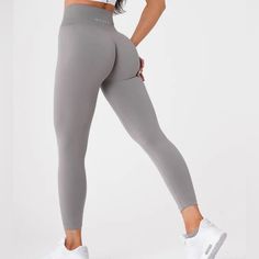 Never Worn Or Tried On, New With Tag And Packing Bag Non-stretch Gray Yoga Pants For Sports, Non-stretch Gray Yoga Pants, Gray Non-stretch Athleisure Activewear, Light Gray Leggings, Nvgtn Leggings, Light Grey Leggings, Light Blue Leggings, Beige Leggings, Gray Leggings